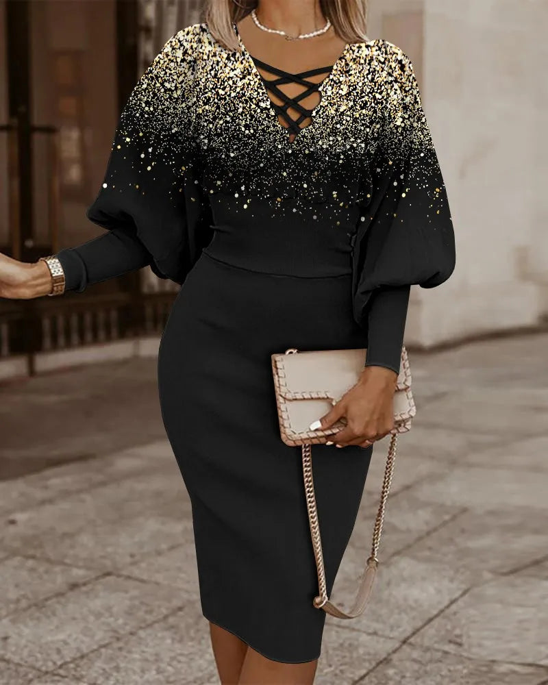Luisa Elegant Midi Dress Dress with Urban Everyday Styling