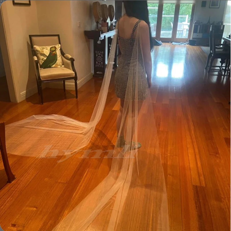 Soft Tulle Bridal Wings, Detachable Wings, Tulle Wedding Dress Wings,Wedding Veil Cape Wings, Winged Veil - View 3 | VelvetHem