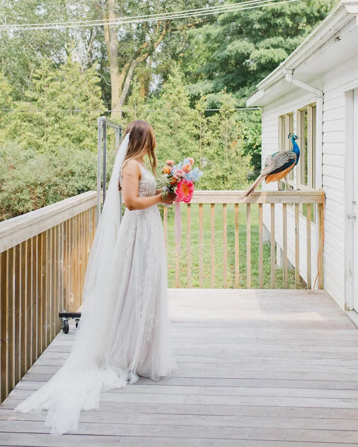 Signature Soft Long Tulle Wedding Veil with Cut Edge Simple Bridal Veil