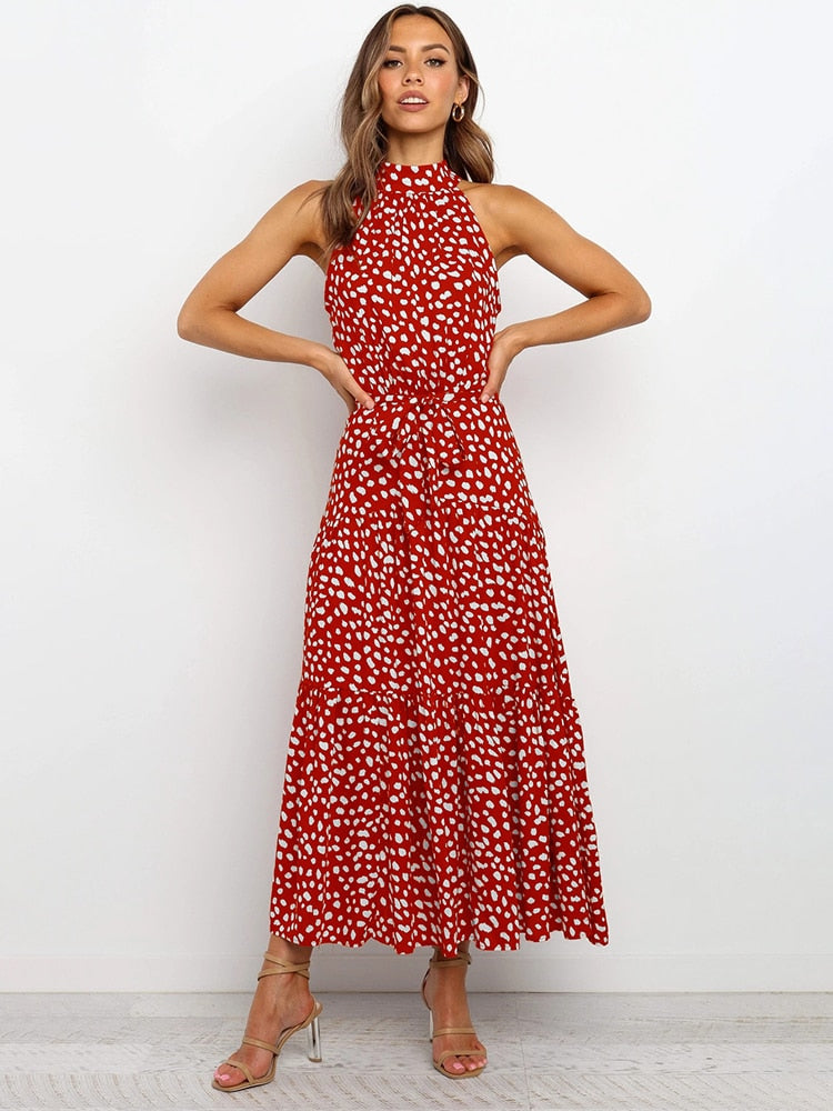 Manuela Aesthetic Summer Dress with Polka Dot Print Shine Into Chic Silhouette Collection