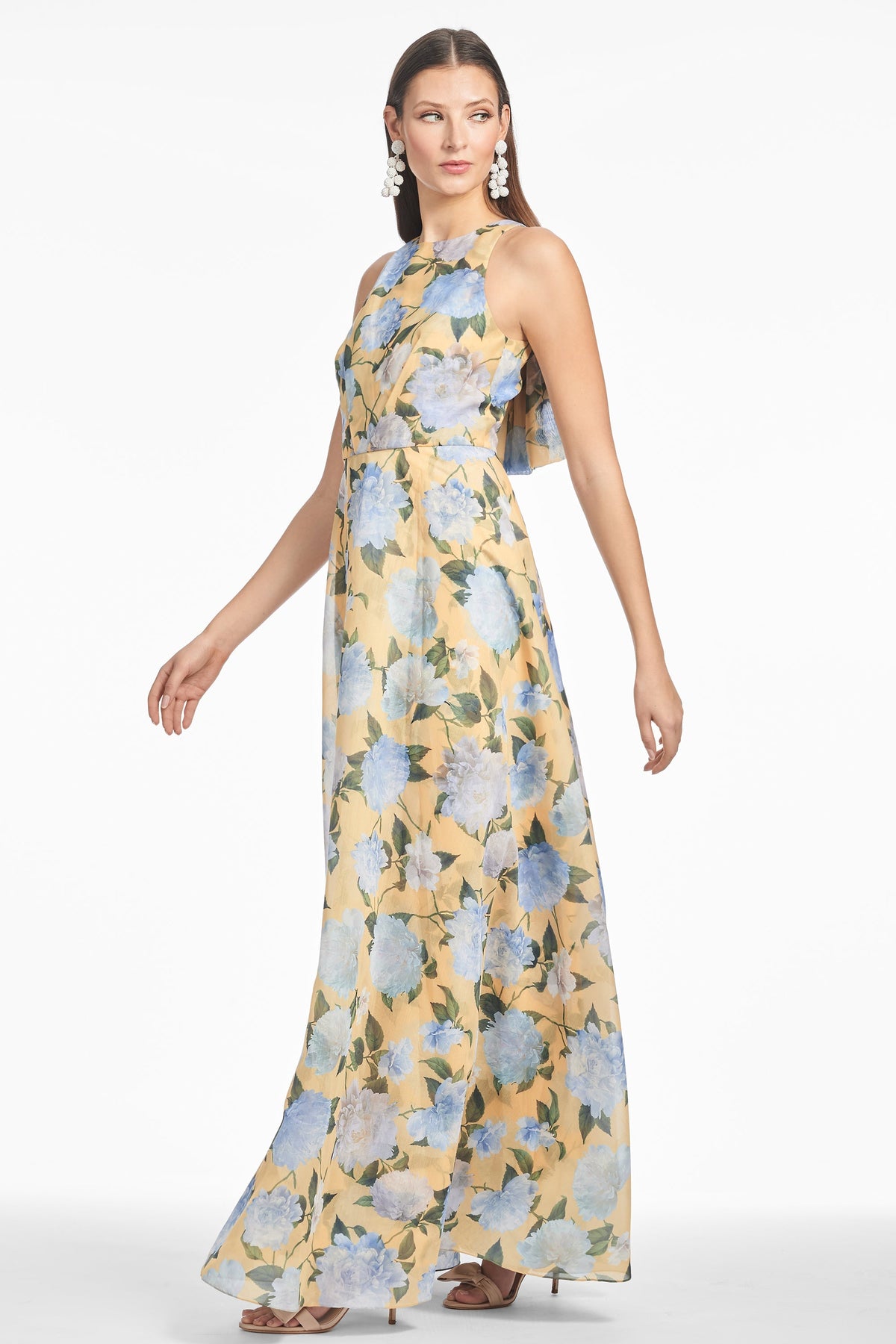 Floral Halter Neck Formal Maxi Gown