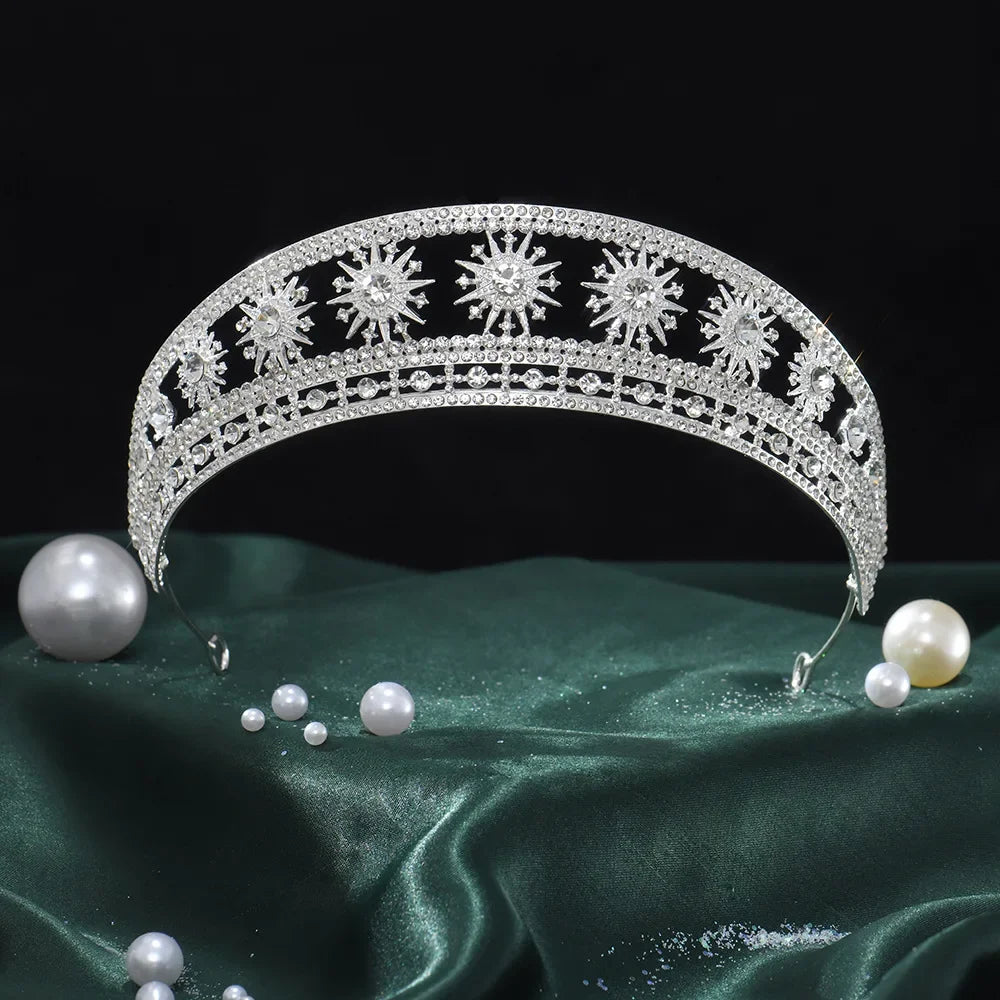 Princess Crowns For Women Girl Rhinestone Queen Bridal Tiara Crown For Wedding Bride Headdress Party Prom Hair Jewelry Diadem gold