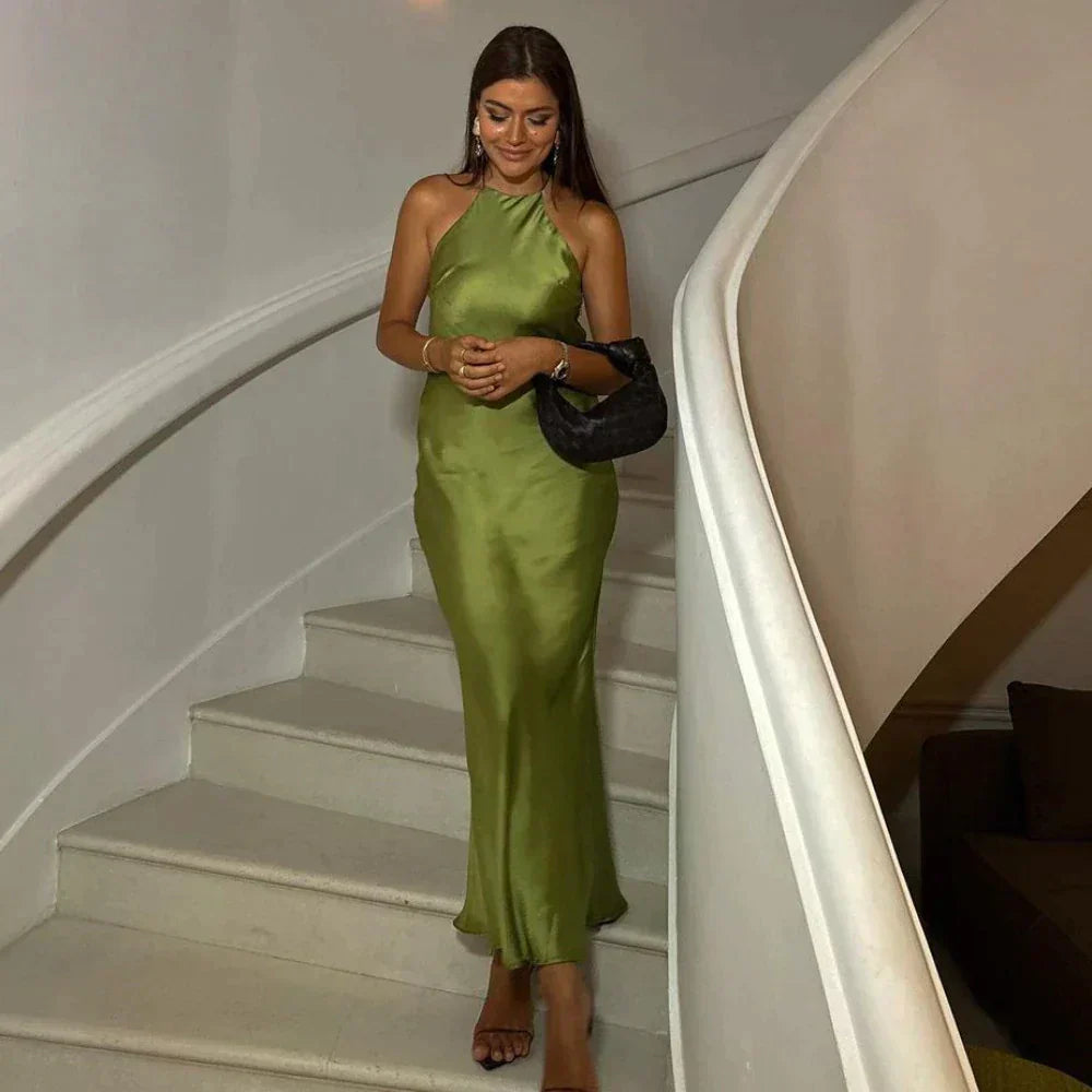Clara Luxe Fashionable Sleeveless Silk Dress Everyday Edit