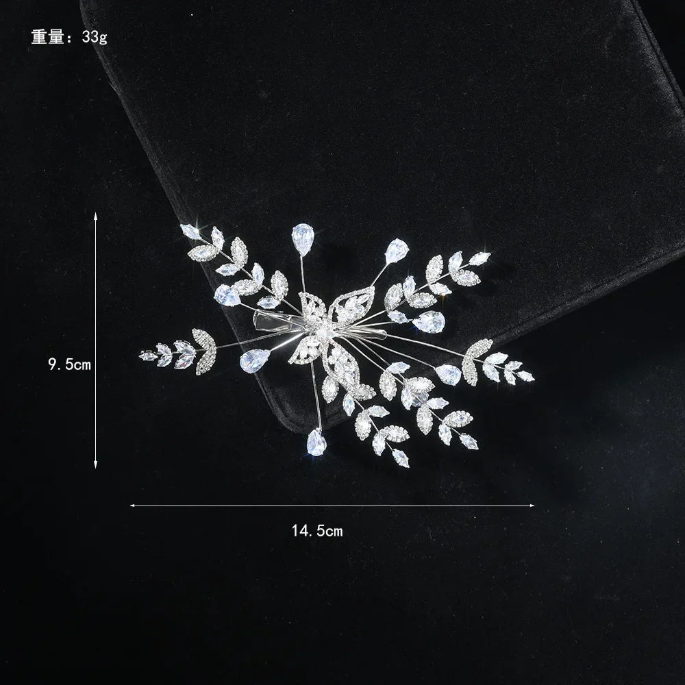 Zirconia Rhinestones Headband Hairband For Brides Women Crystal Headpieces Headdress Bridal Jewelry Wedding Hair Accessories