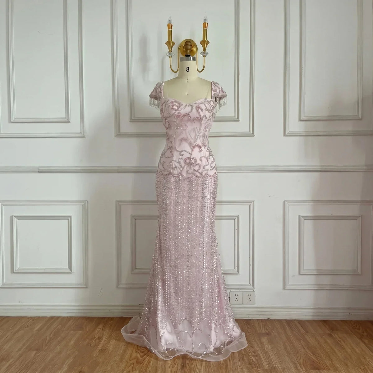 Zapdress Pink Mermaid Beaded Evening Gowns 2026 Arabic Elegant Wedding Party Dresses DLA73550 Customized (ZD17287)