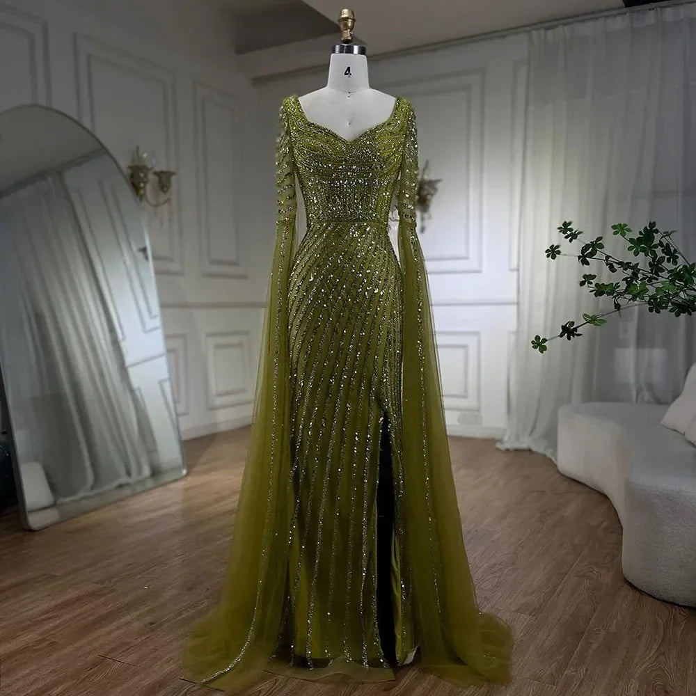 Zapdress Turquoise Beaded Sweetheart Mermaid Evening Gown Overskirt Dubai Party Dresses for Women 2025 DLA72314 Customized (ZD17250)