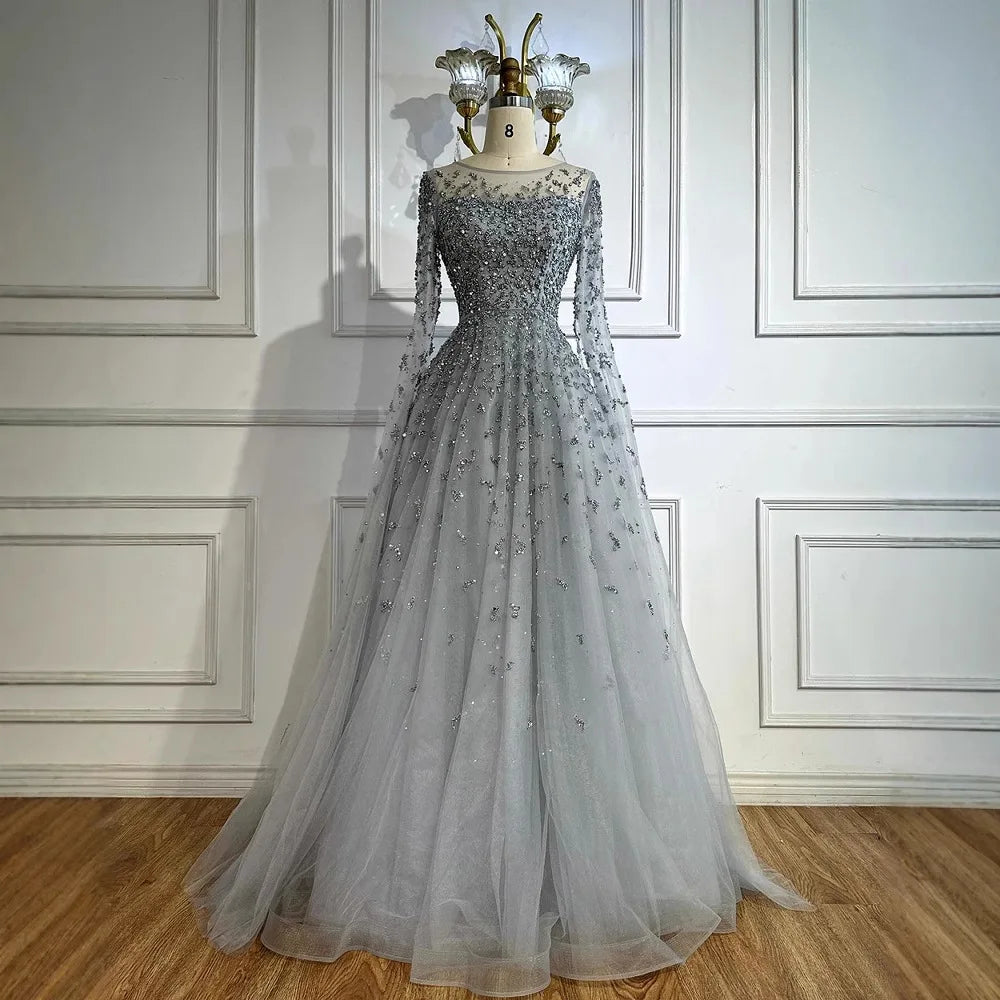 Zapdress Turquoise A-line Beaded Evening Dress with Cape Sleeves Elegant Party Gowns for Women Customized (ZD17285)