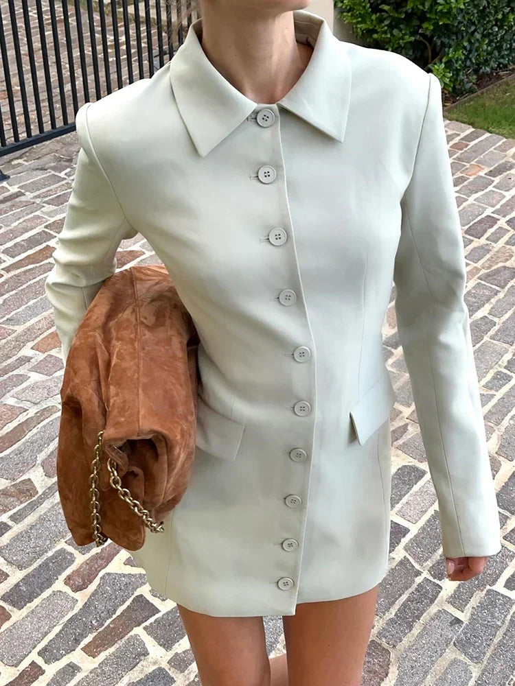 Single-Breasted Pocket Dress Suit - VelvetHem