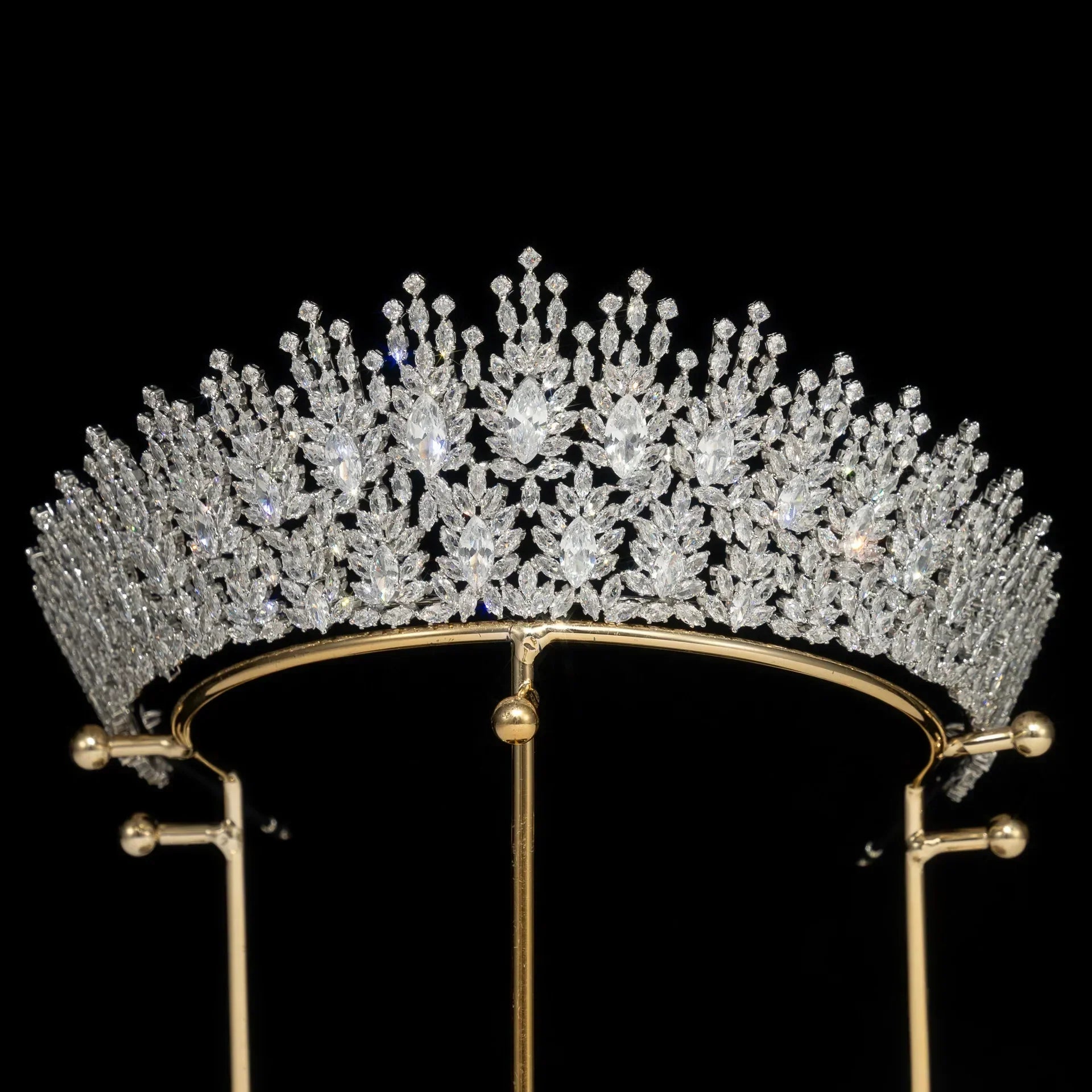AAA Zircon Tiaras and Crowns Cubic Zirconia CZ Headband For Brides Prom Pageant Diadem Wedding Hair Accessories Bridal Jewelry silver color