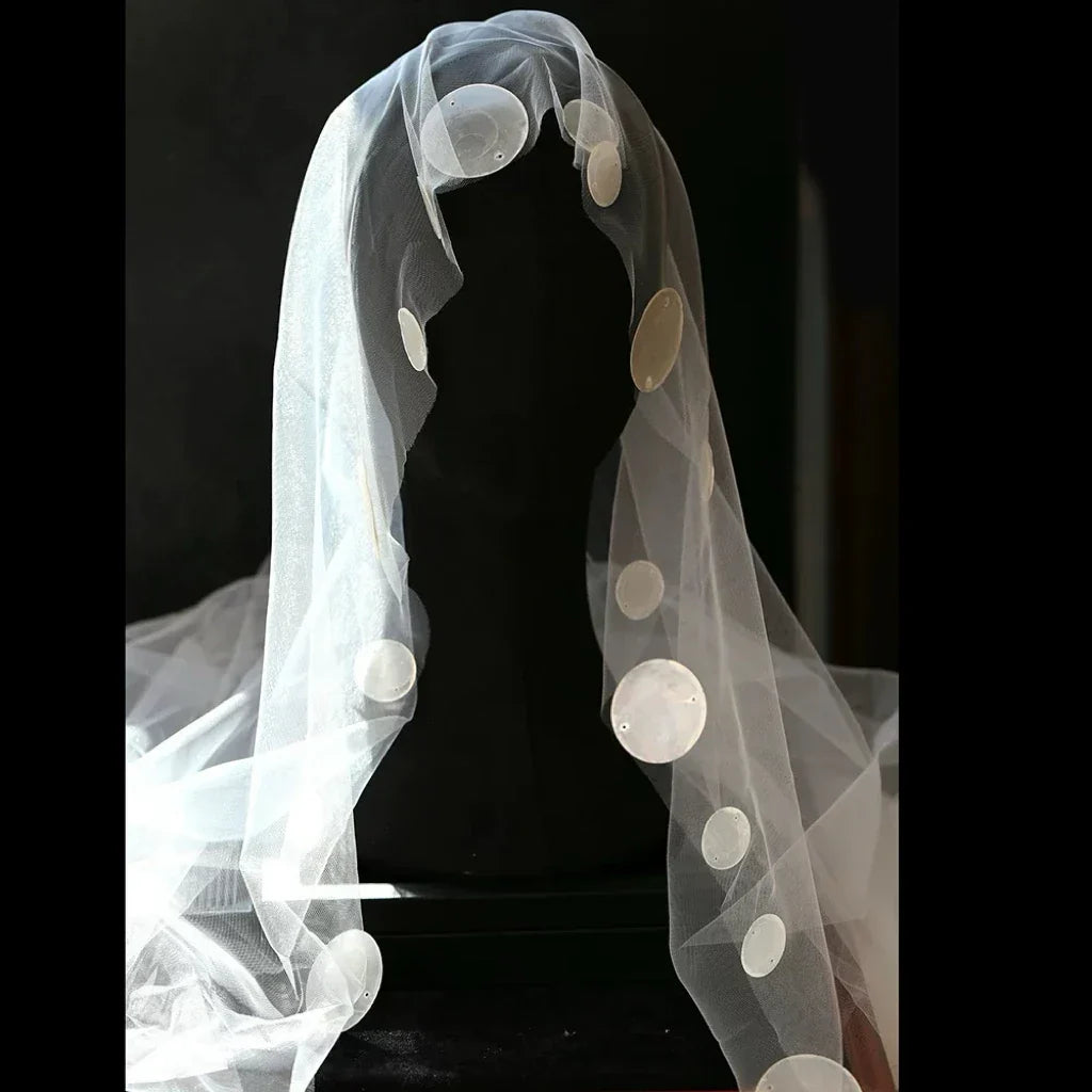 Long Shell Bridal Veil Earrings Lace Wedding Veils For Evening Dinner Party Dress Women Gift Hair Accessories Brides Jewelry