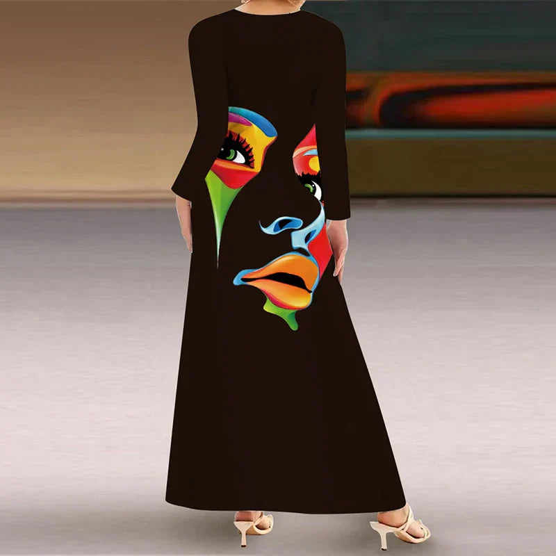 Pilar Printed Maxi Dress Dress with Relaxed Fit and Streetwear Style