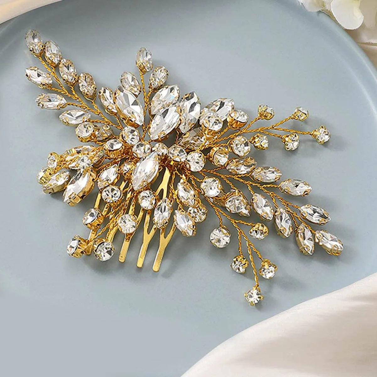 Luxury Bridal Hair Comb Wedding Hair Accessories Pearl Bride Side Combs Tiara For Women Girl Bridesmaids Hairpins Headpiece as pic 1
