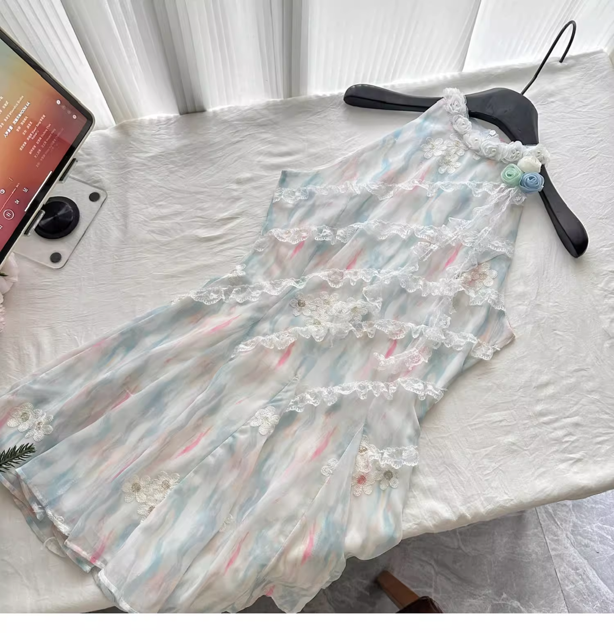 Jasmine Green Summer Sweet Slim Waist Design Short Dress - View 5 | VelvetHem