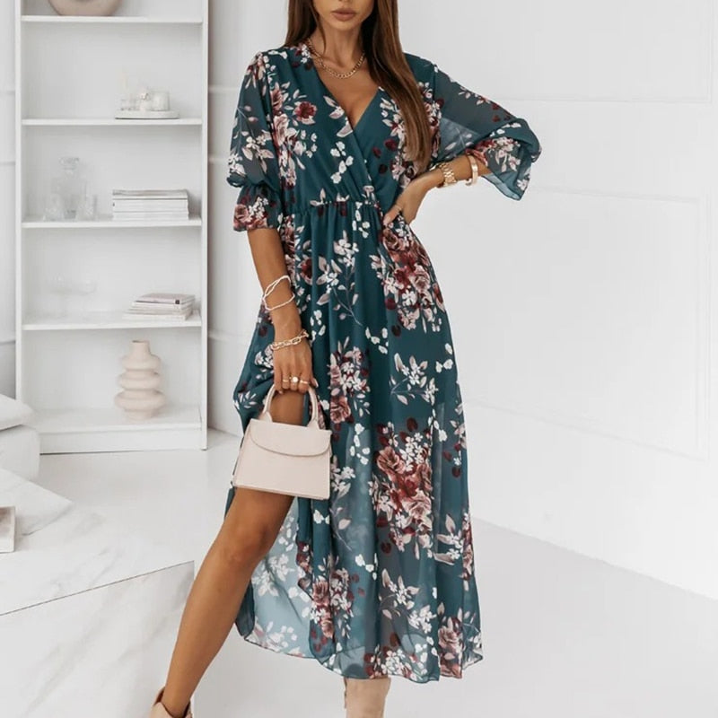 Jacinta Premium Midi Dress with Slit Evening Wear Edit