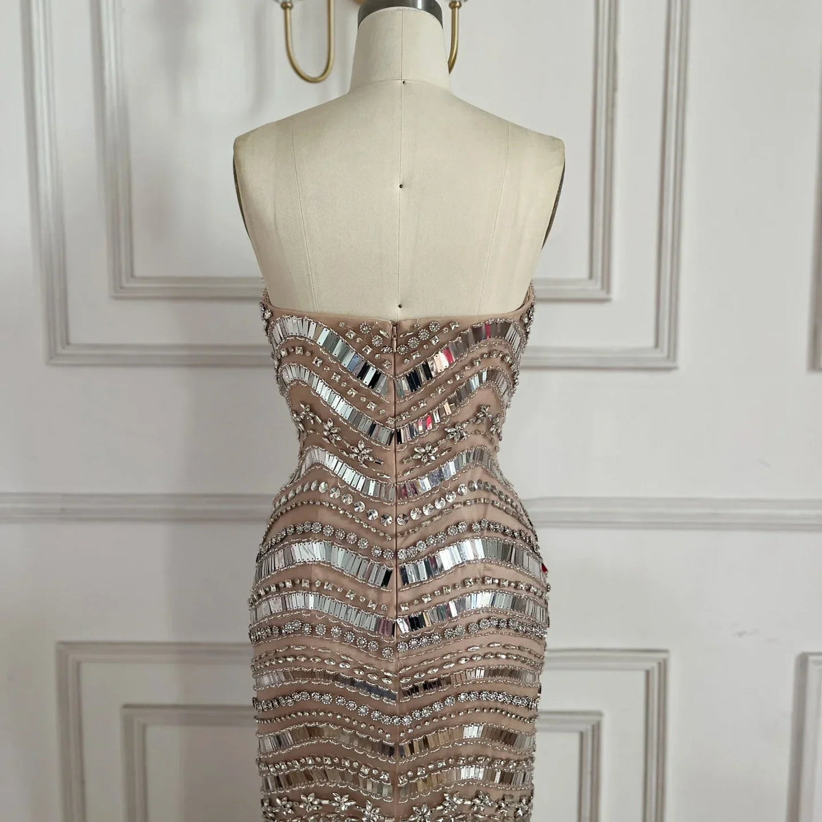 Zapdress Strapless Luxury Beaded Mermaid Evening Dress for Women Celebrity Party Gowns 2026 Customized (ZD17203)