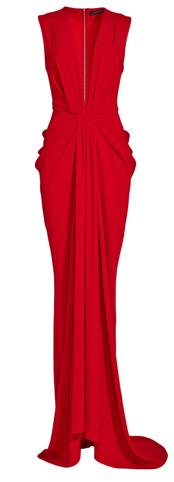 Red Prom Dress Pleated Evening Dress Fashion Prom Dress S8823 - VelvetHem
