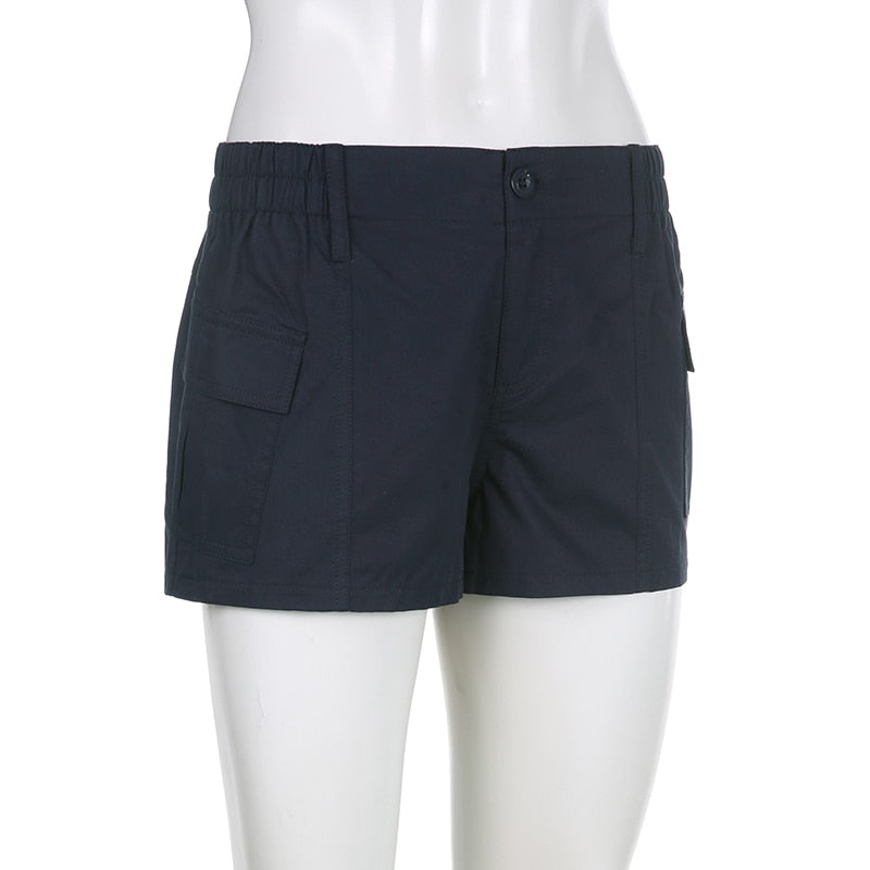 Low Waisted Shorts Harajuku Retro Basic Casual Sporty Bottom Women Biker