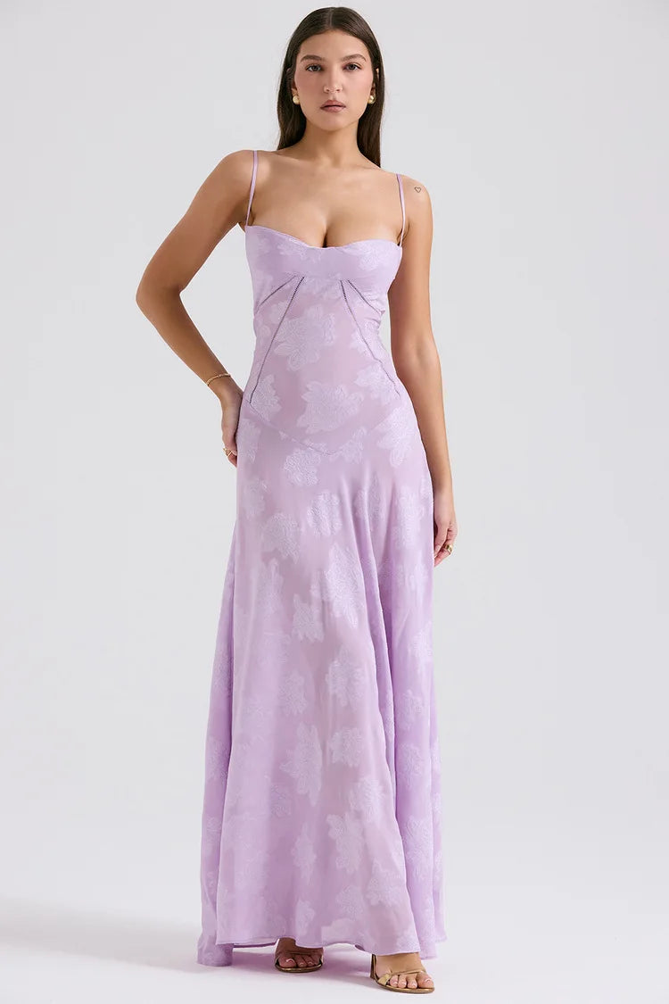 Long Sleeve Formal Deep V - Neck Evening Prom Gown