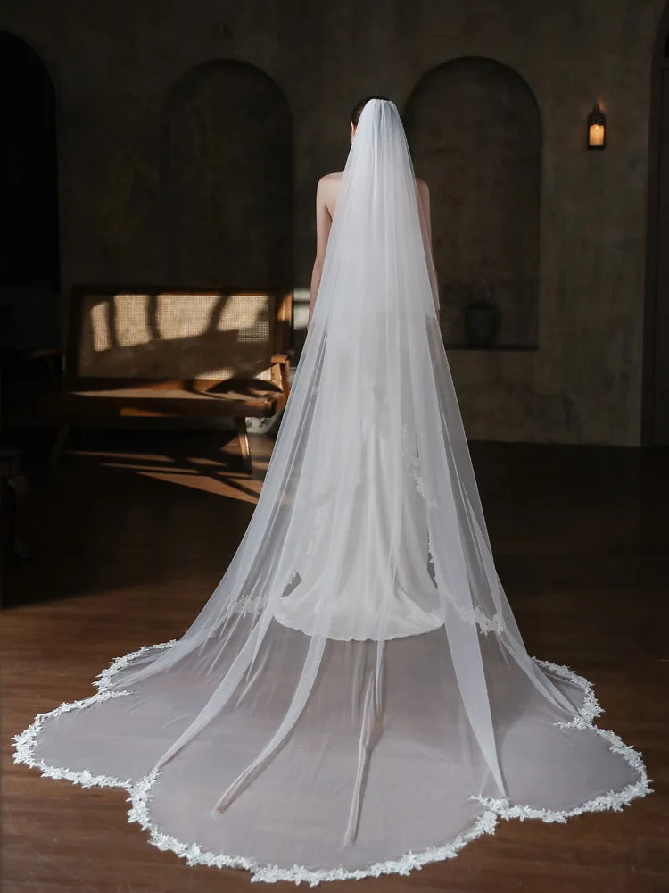 Long Bridal Veil White Wedding Veils For Evening Party Dress Women Girl Hair Accessories Brides Jewelry