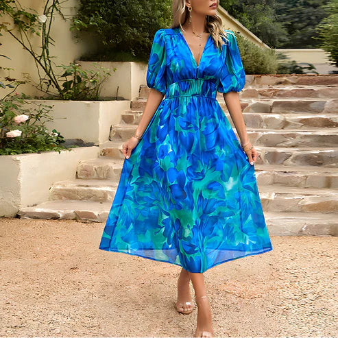 Katia Minimalist Printed Midi Dress Evening Wear Edit