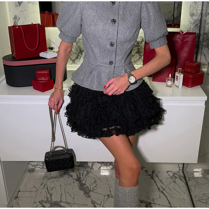 Half Sleeve Button O - neck Patchwork Mini Dress