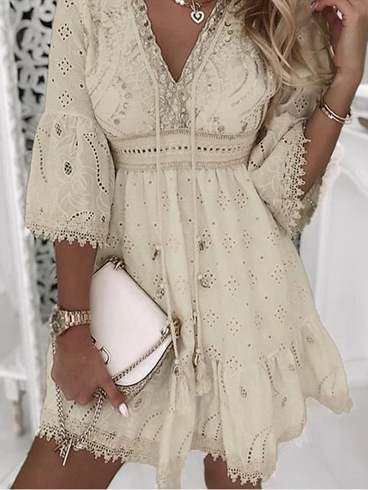 Erika Boutique Bohemian Style Mini Dress Chic Silhouette Collection