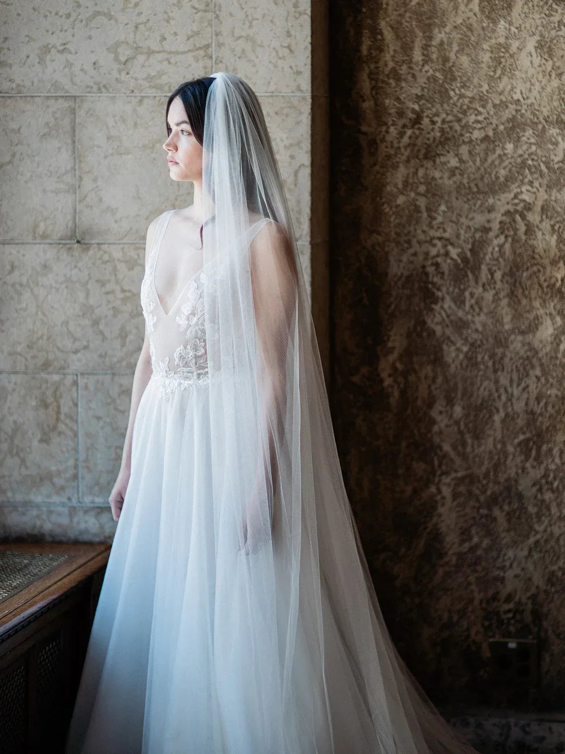 White Off-White Ivory Soft Cathedral Length Wedding Veil