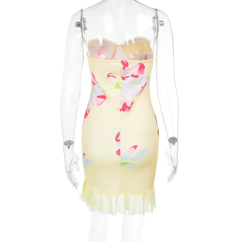 Printed Off - Shoulder Backless Party Dress for Women