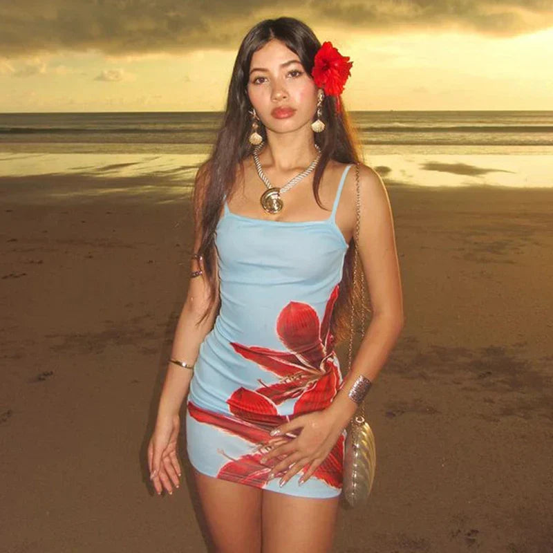 Slim Fit Slip Mini Floral Dress - VelvetHem