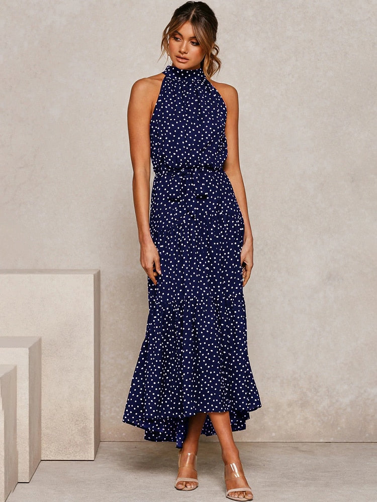 Manuela Aesthetic Summer Dress with Polka Dot Print Shine Into Chic Silhouette Collection