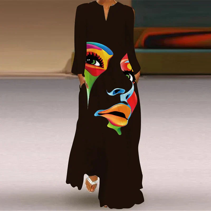 Pilar Printed Maxi Dress Dress with Relaxed Fit and Streetwear Style