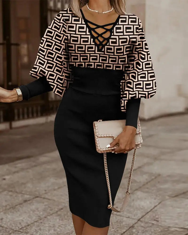 Luisa Elegant Midi Dress Dress with Urban Everyday Styling