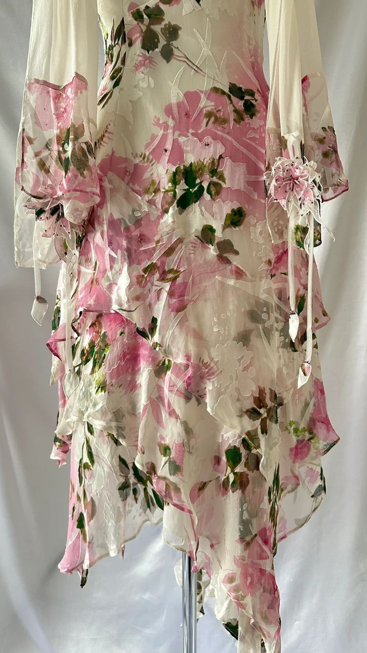 Beautiful Straps Chiffon Print Floral Evening Dress Formal Party Prom Dress - View 3 | VelvetHem