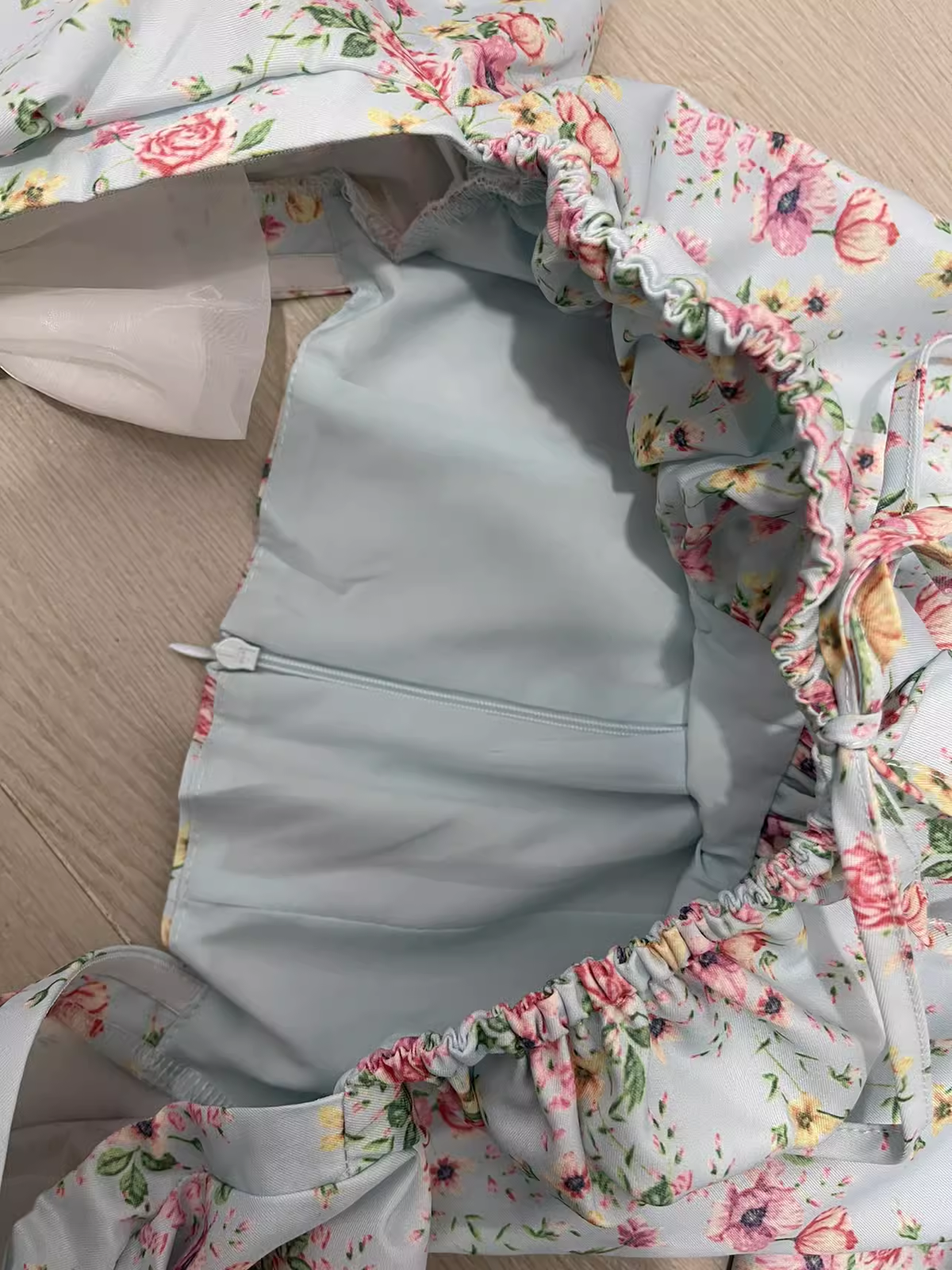 Vintage A line Square Neckline Floral Vacation Beach Dress Birthday Dress - View 3 | VelvetHem
