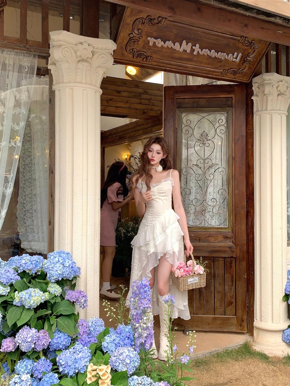 Sexy High Low Spaghetti Straps Ivory Holiday Dresses Night Dress Birthday Outfits
