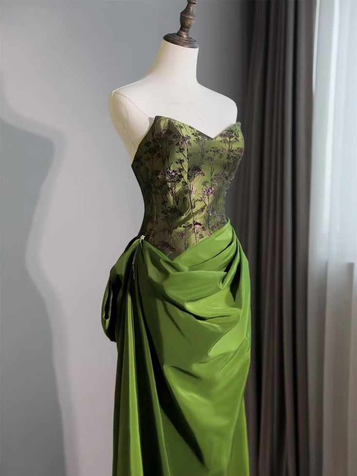 Sexy Green Sweetheart Embroidery Sheath Column Prom Dress