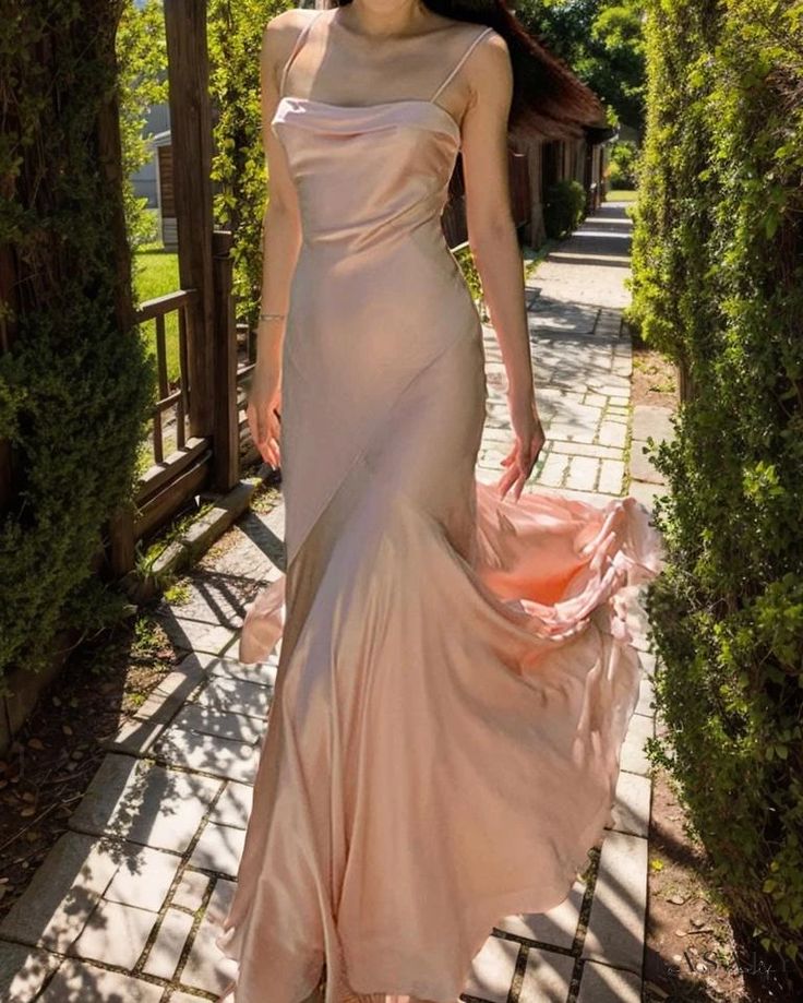 Elegant Satin Bodycon Mermaid Maxi Dress Prom Dresses Evening Dress