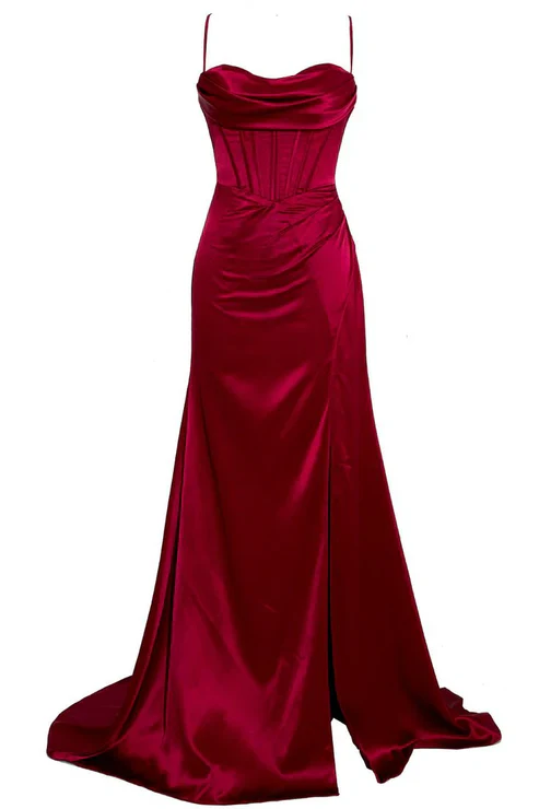Sexy Mermaid Spaghetti Straps Black Long Evening Dress Backless Prom Dresses