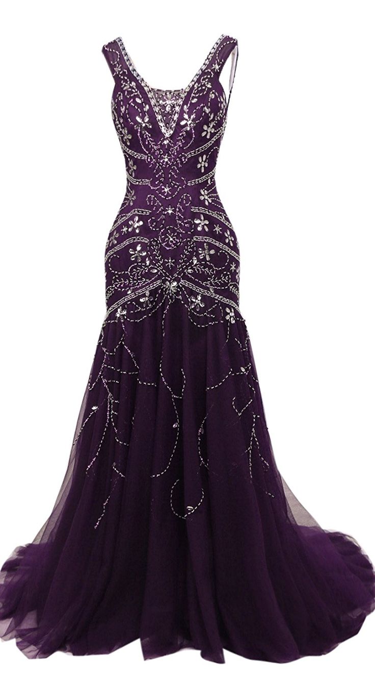 Sexy Mermaid Straps Sleeveless Floor Length Long Beads Evening Dress Prom Dresses - View 2 | VelvetHem
