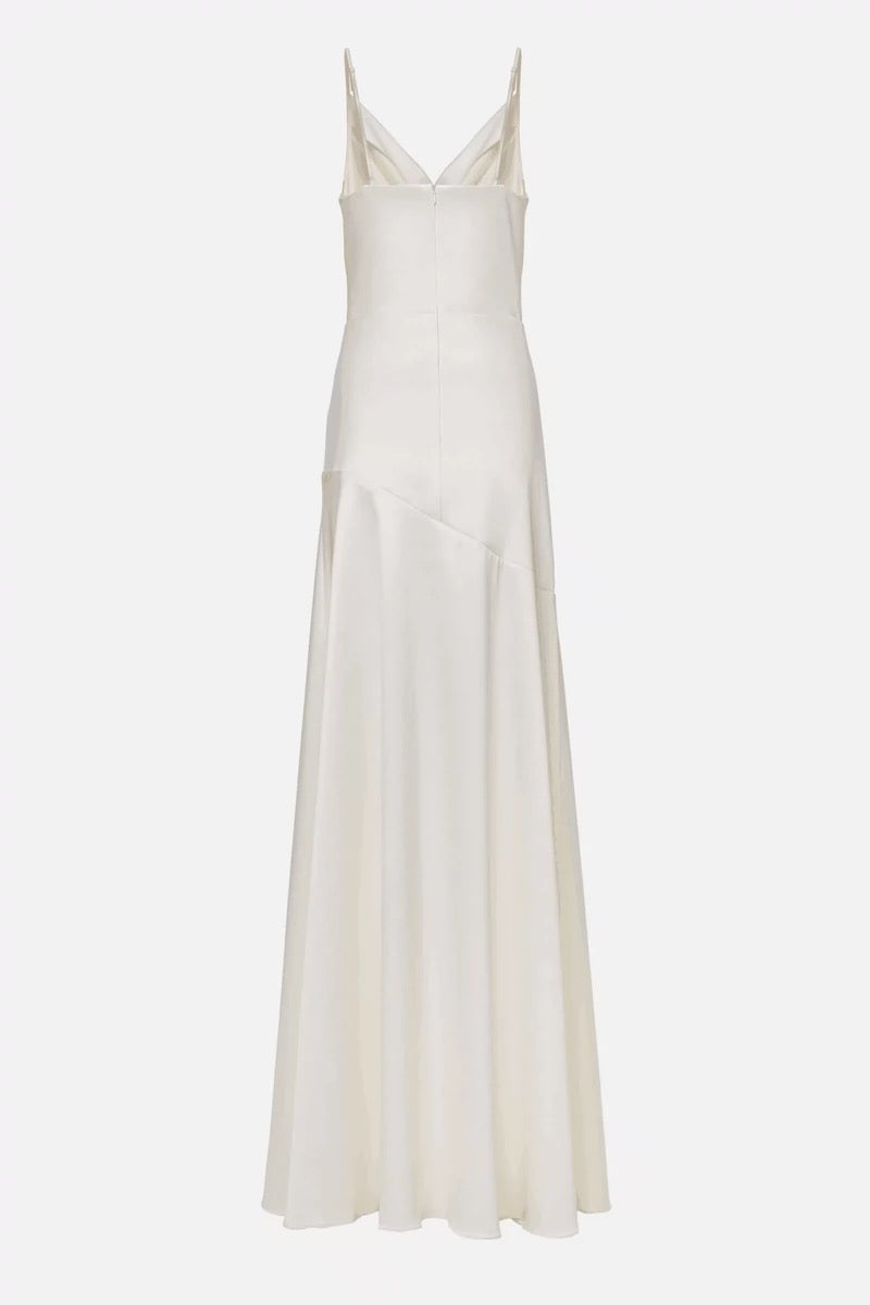 Gorgeous Mermaid Spaghetti Straps Floor-length White Slit Evening Dress Prom Dresses - View 4 | VelvetHem