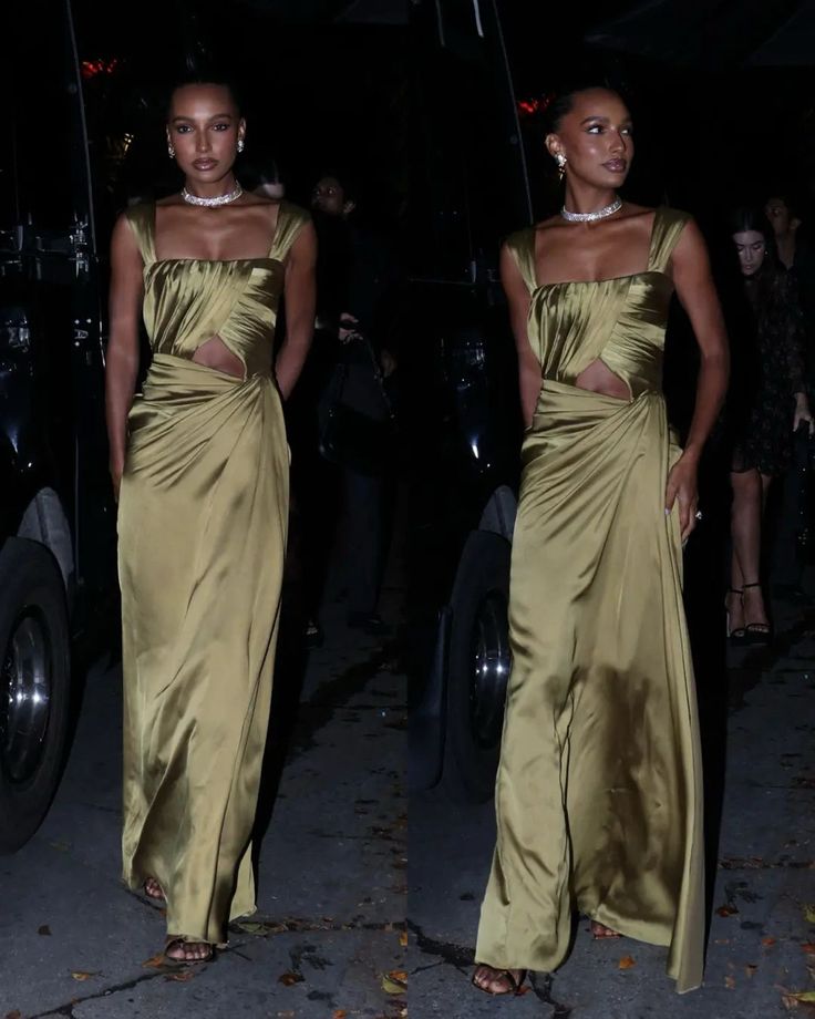 Pretty A line Square Neckline Green Satin Long Prom Dress Evening Dress Formal Dress