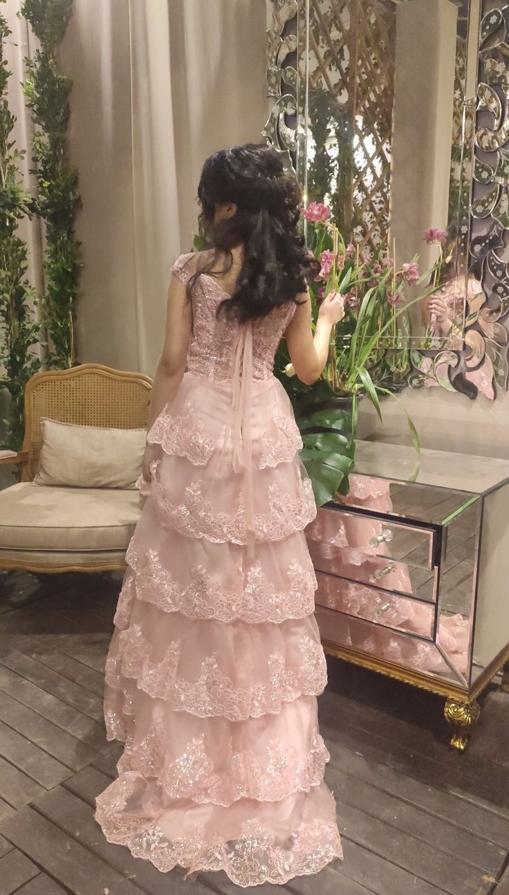 Pretty A-Line Off The Shoulder Blush Pink Lace Slit Long Prom Dresses Formal Evening Dress
