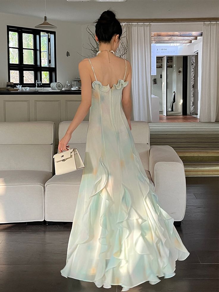 Beautiful Mermaid Spaghetti Straps Green Long Party Dresses Prom Dress - View 4 | VelvetHem