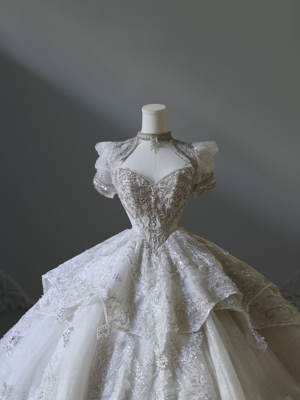 Timeless Ball Gown Off The Shoulder Neckline Tulle Sequin Wedding Dresses Bridal Dress - View 3 | VelvetHem