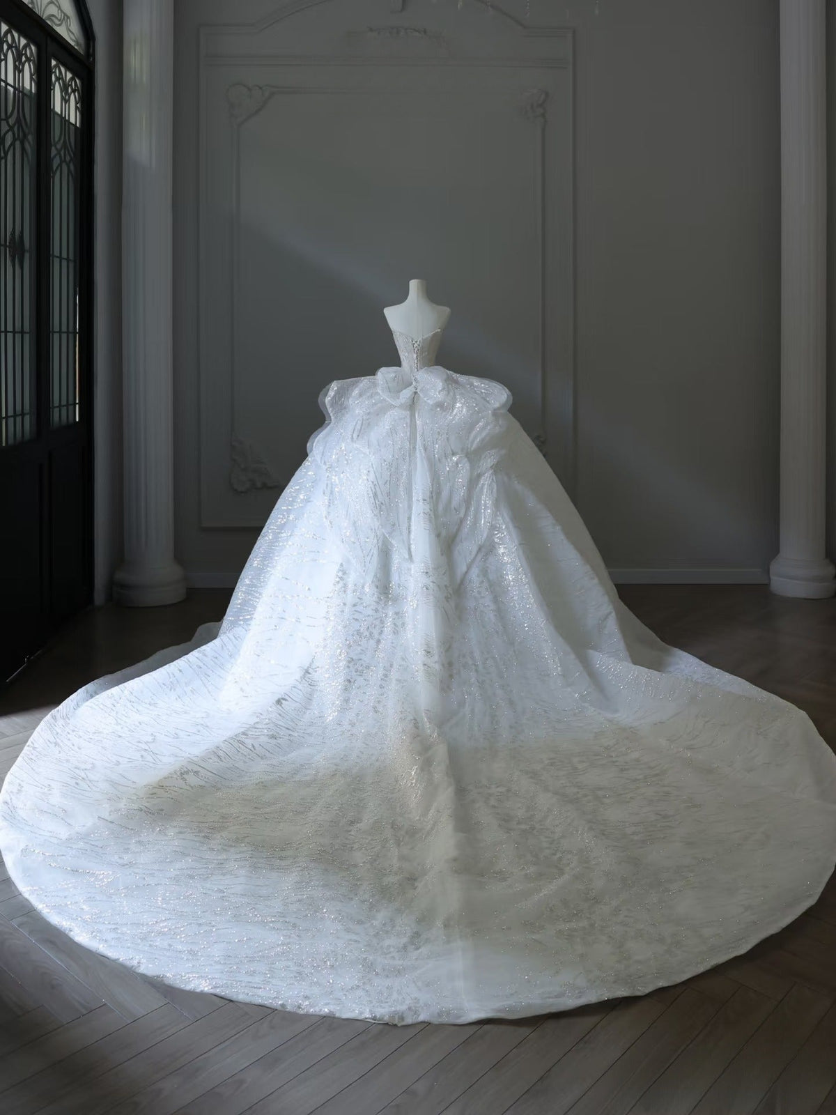 Timeless Ball Gown Sweetheart Neckline Sequin Long Sleeves Wedding Dress Bridal Dresses - View 3 | VelvetHem