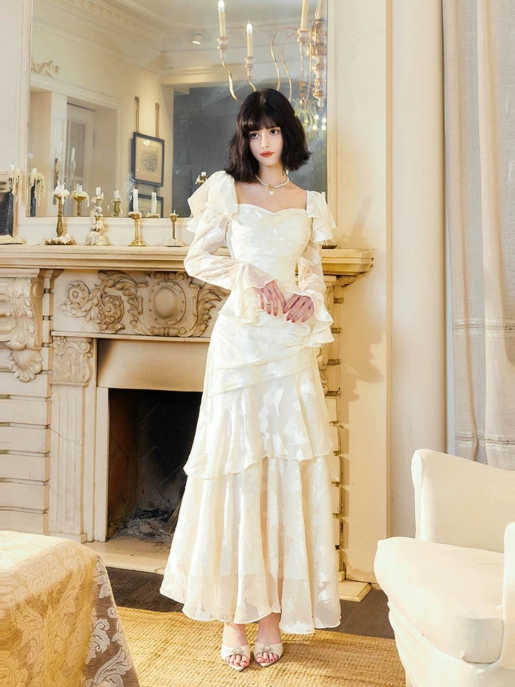 Sexy Mermaid Sweetheart Neckline White Lace Ruffles Long Evening Dress Prom Dresses - View 5 | VelvetHem