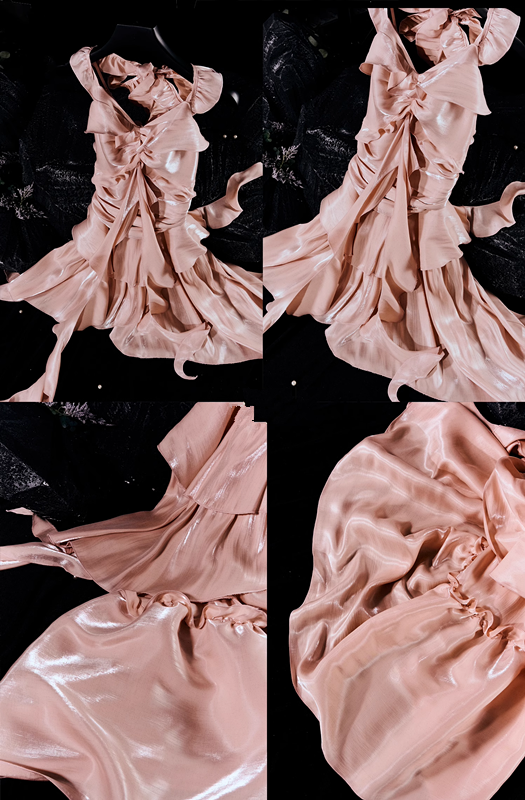 French Retro High Low Irregular Spaghetti Straps Pink Short Birthday Dresses Birthday Outfit - View 3 | VelvetHem