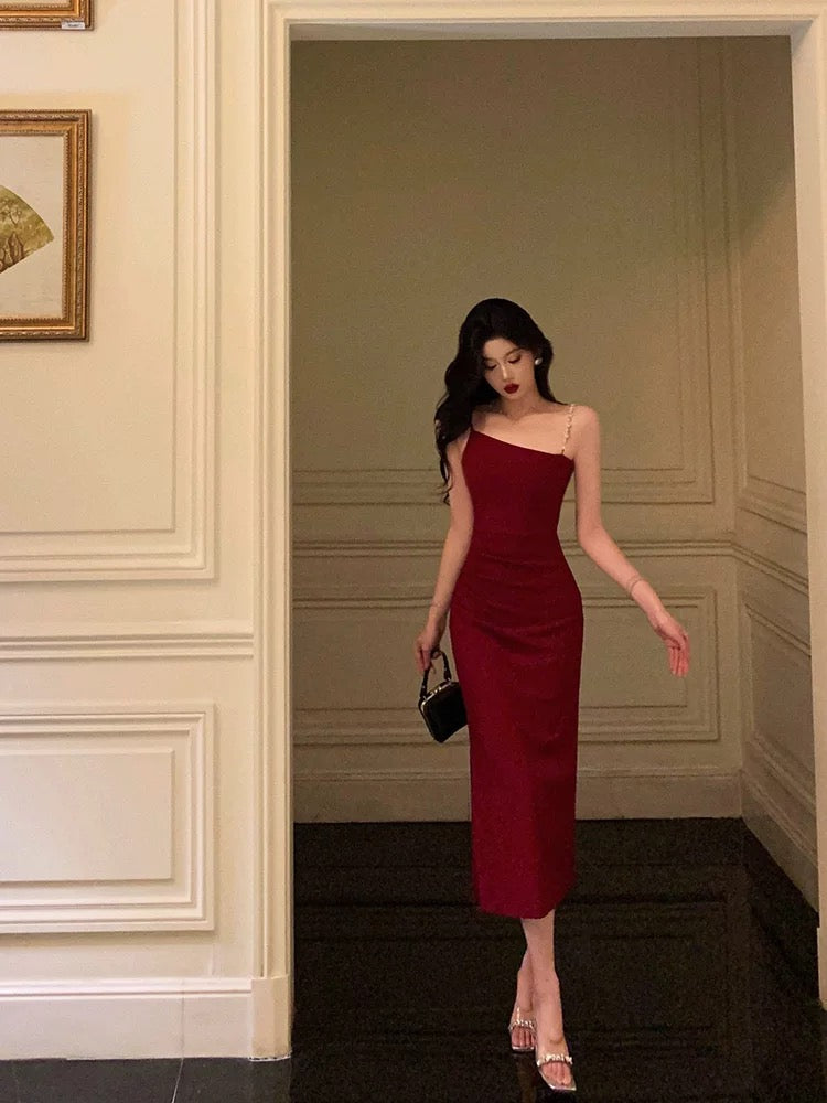 Sexy Mermaid Spaghetti Straps Red Prom Dresses Birthday Outfits Evening Gown - View 4 | VelvetHem