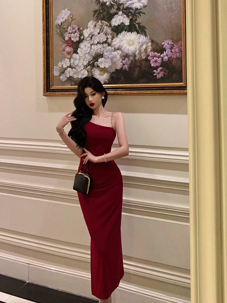 Sexy Mermaid Spaghetti Straps Red Prom Dresses Birthday Outfits Evening Gown - View 5 | VelvetHem