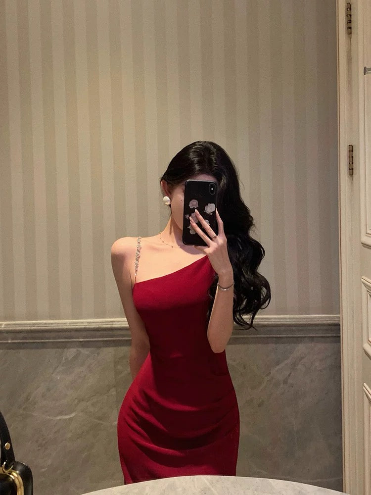 Sexy Mermaid Spaghetti Straps Red Prom Dresses Birthday Outfits Evening Gown - View 2 | VelvetHem